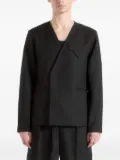 Manière De Voir Colin Minimal collarless double-breasted blazer - Black