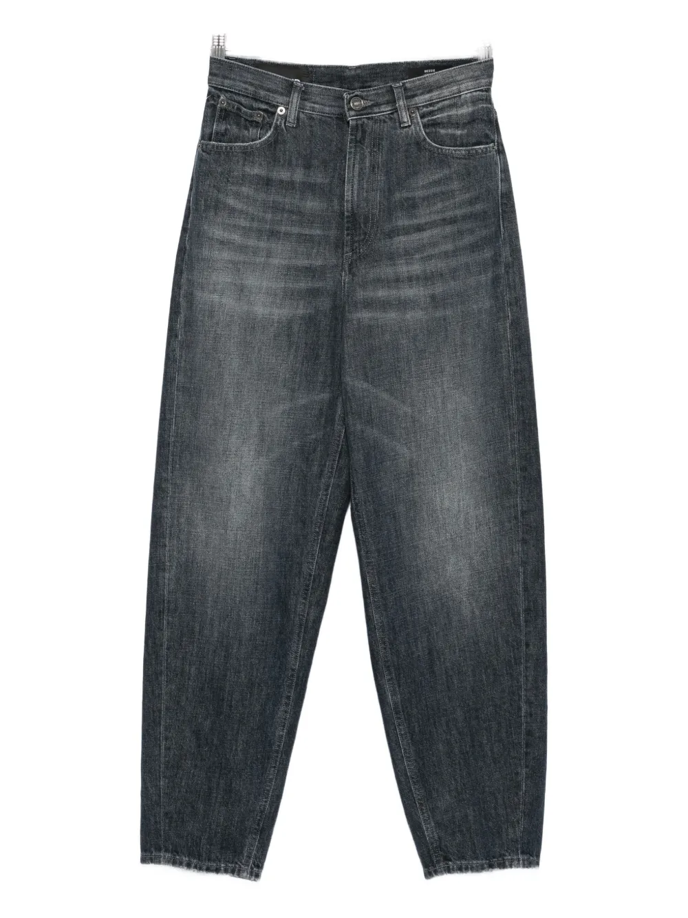 Dondup High-waisted Relaxed-fit Jeans With Vintage Wash In Black