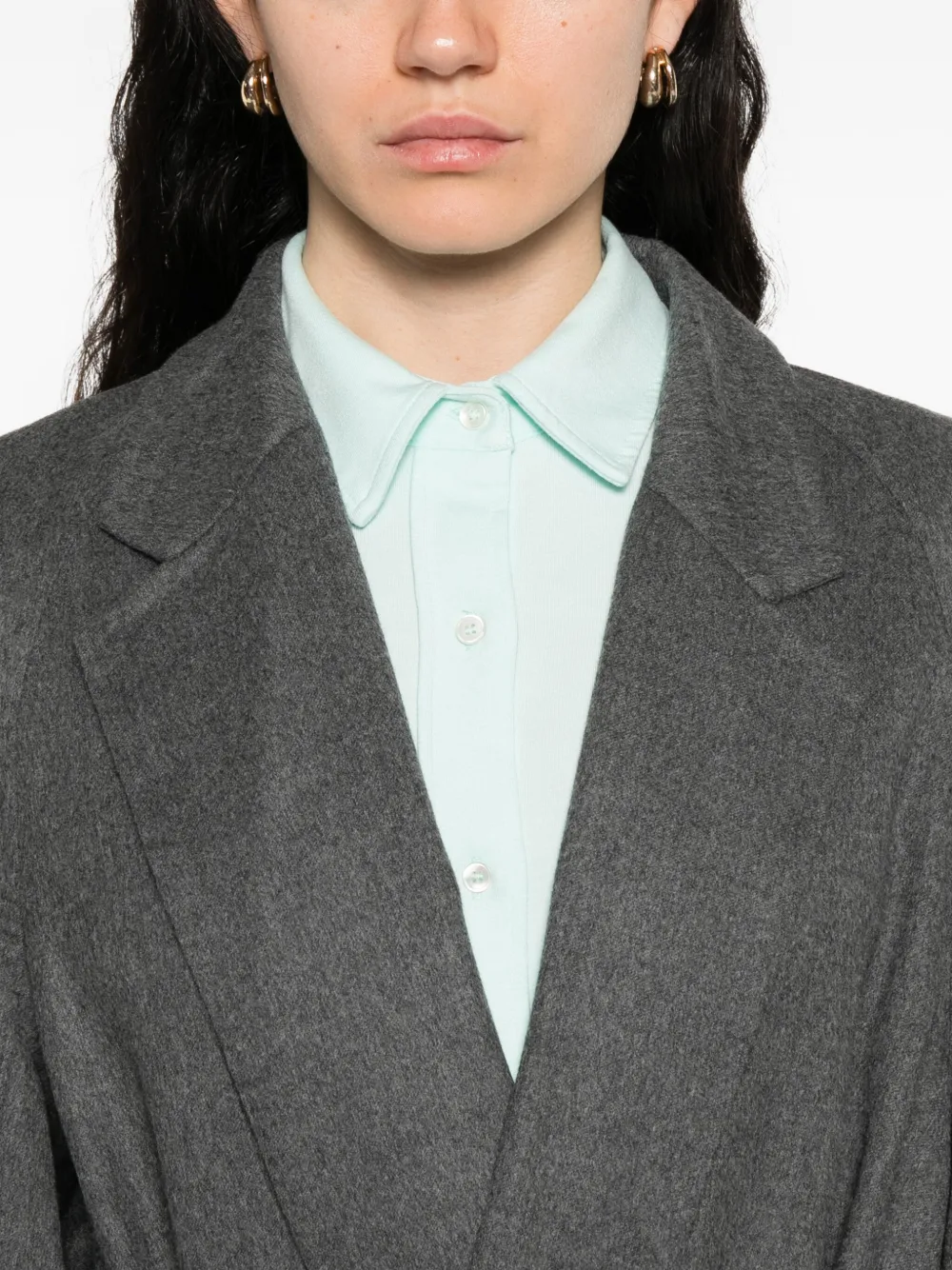 Carven Wool Single-breasted Coat In Gray