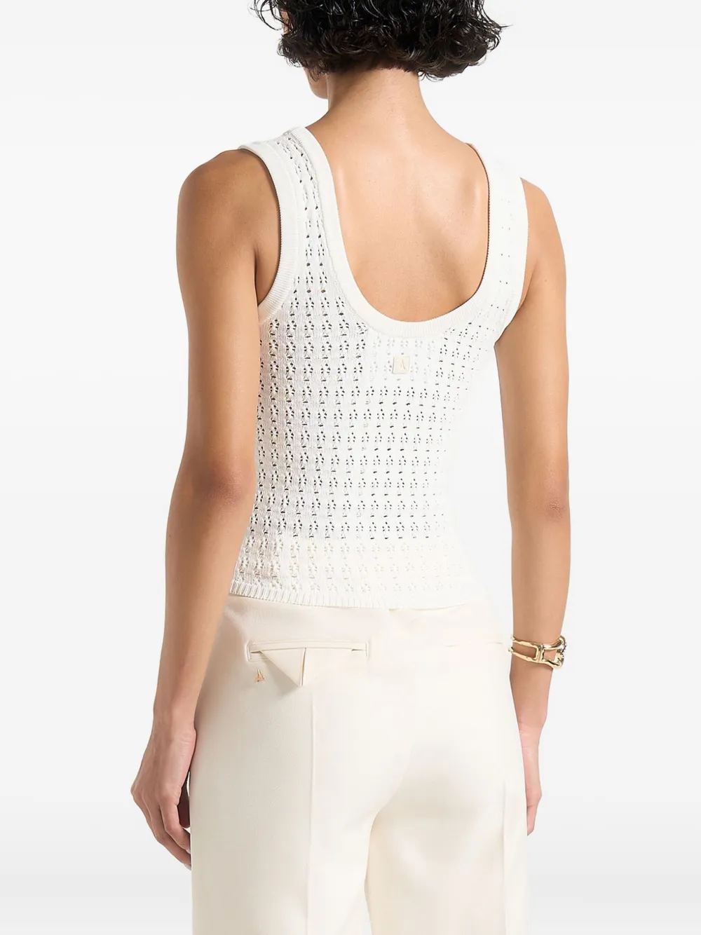 Manière De Voir Nora pointelle gebreide top Wit