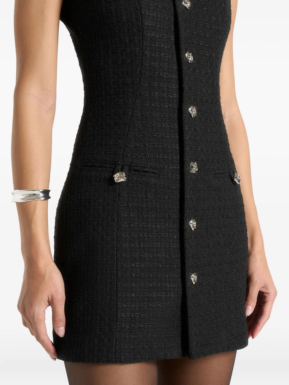 Manière De Voir Nadine tweed mini-jurk Zwart