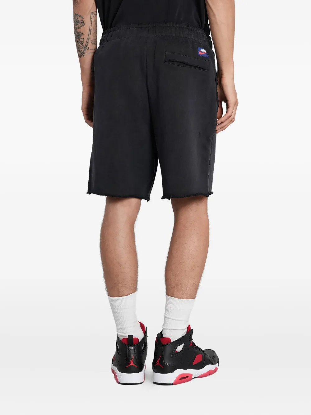 Nike Trainingsshorts met franje afwerking Zwart