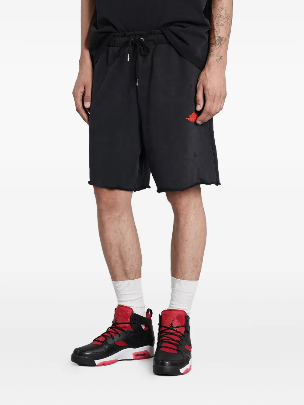 Nike Trainingsshorts met franje afwerking Zwart