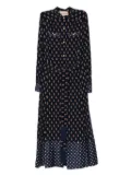 Valentino Garavani paisley-print polka-dot midi dress - Blue
