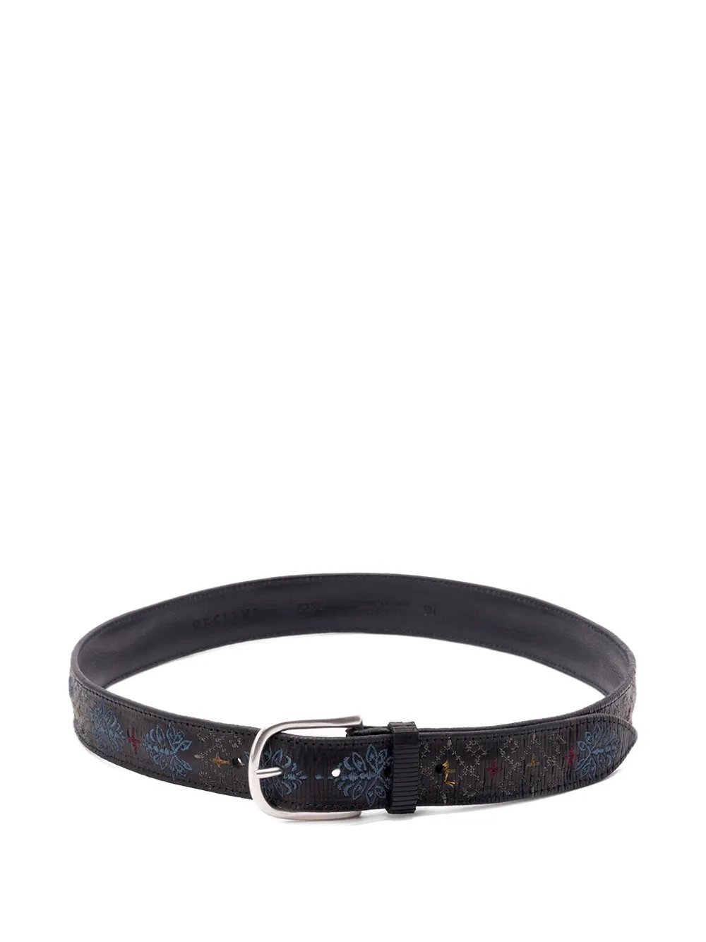 Orciani Embroidered Leather Belt In Brown