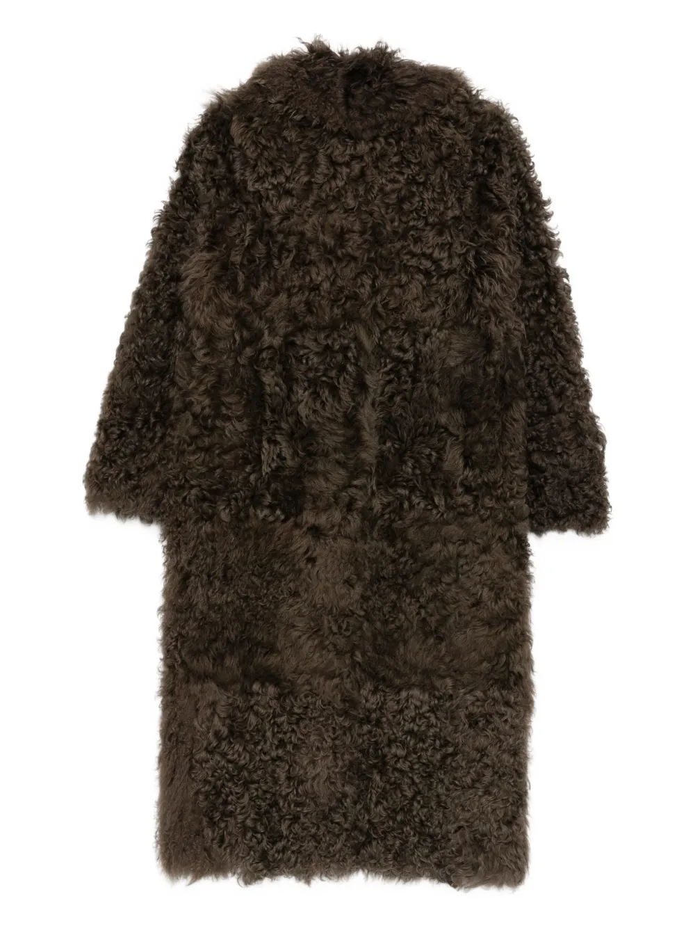 Blancha `tigrados` Shearling Coat In Brown