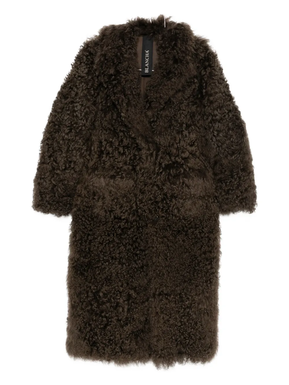 Blancha `tigrados` Shearling Coat In Brown