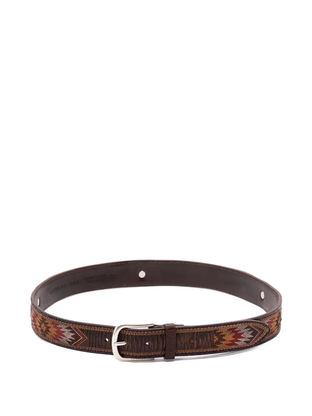 Orciani Embroidered Leather Belt In Brown