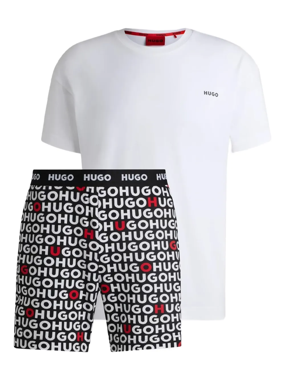BOSS Pyjama met logoprint Wit