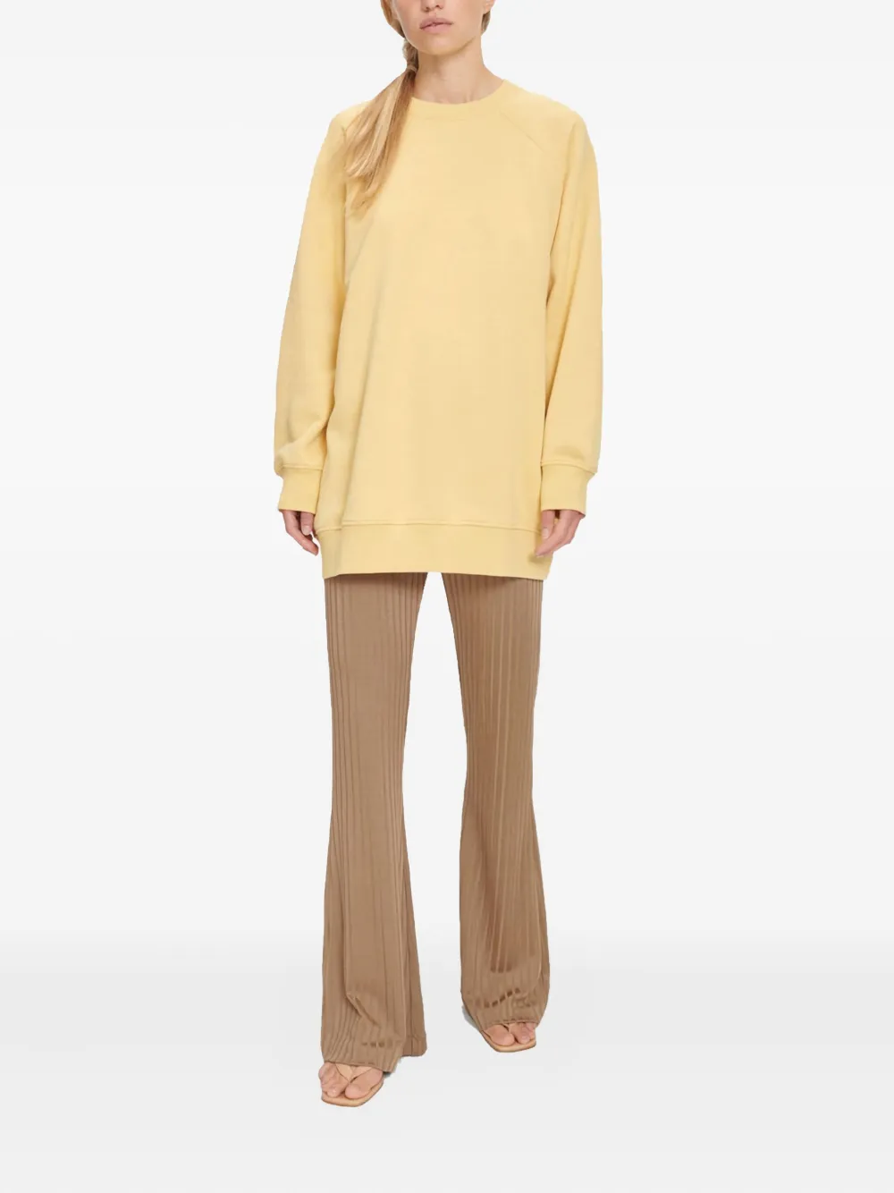 Samsoe & Samsoe Adelphine Raglan-sleeve Crew-neck Sweatshirt In Yellow