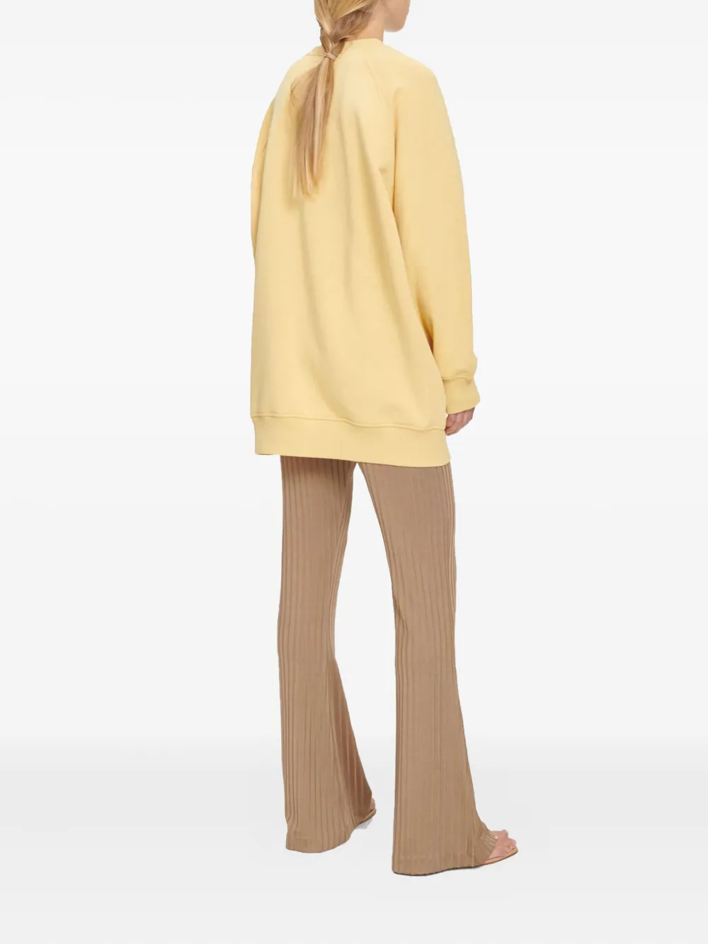 Samsoe & Samsoe Adelphine Raglan-sleeve Crew-neck Sweatshirt In Yellow