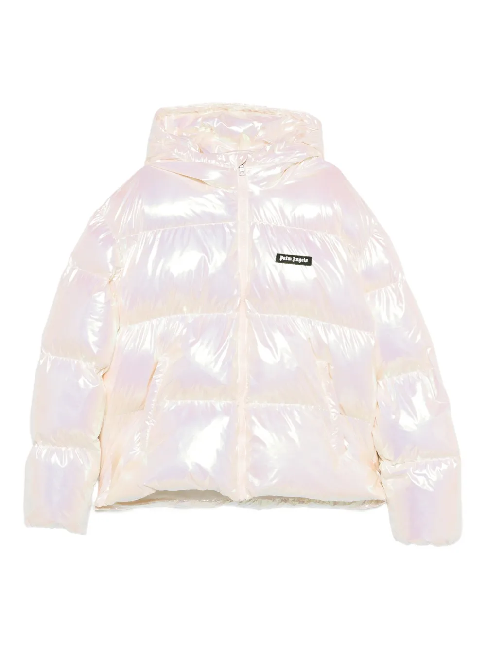 Palm Angels Kids iridescent-effect puffer jacket - ピンク Palm Angels Kids iridescent-effect puffer jacket - ピンク