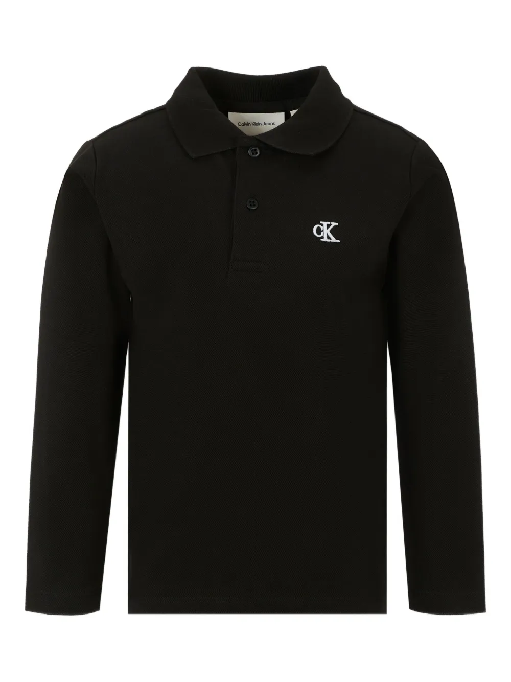 Calvin Klein Kids Poloshirt met lange mouwen en logo Zwart