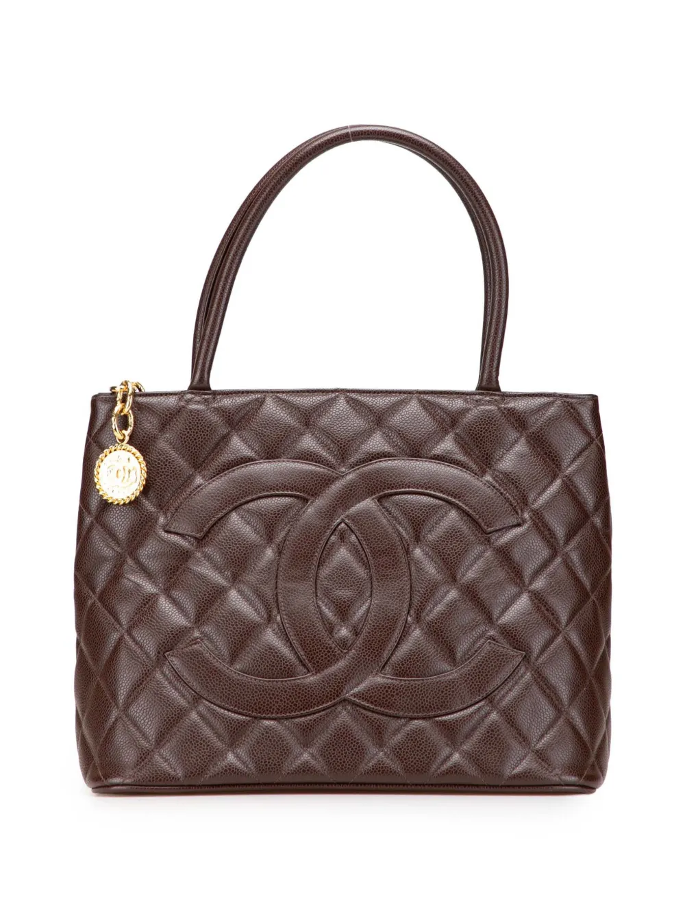 Pre-owned Chanel 1997-1999 Caviar Medallion Tote Bag
