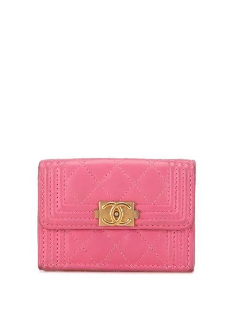 CHANEL Pre-Owned 2018-2019 Lambskin Boy Flap Compact Wallet small wallets