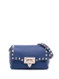 Valentino Garavani Pre-Owned 2018-2024 Mini Pebbled Calfskin Rockstud Flap crossbody bag - Blue