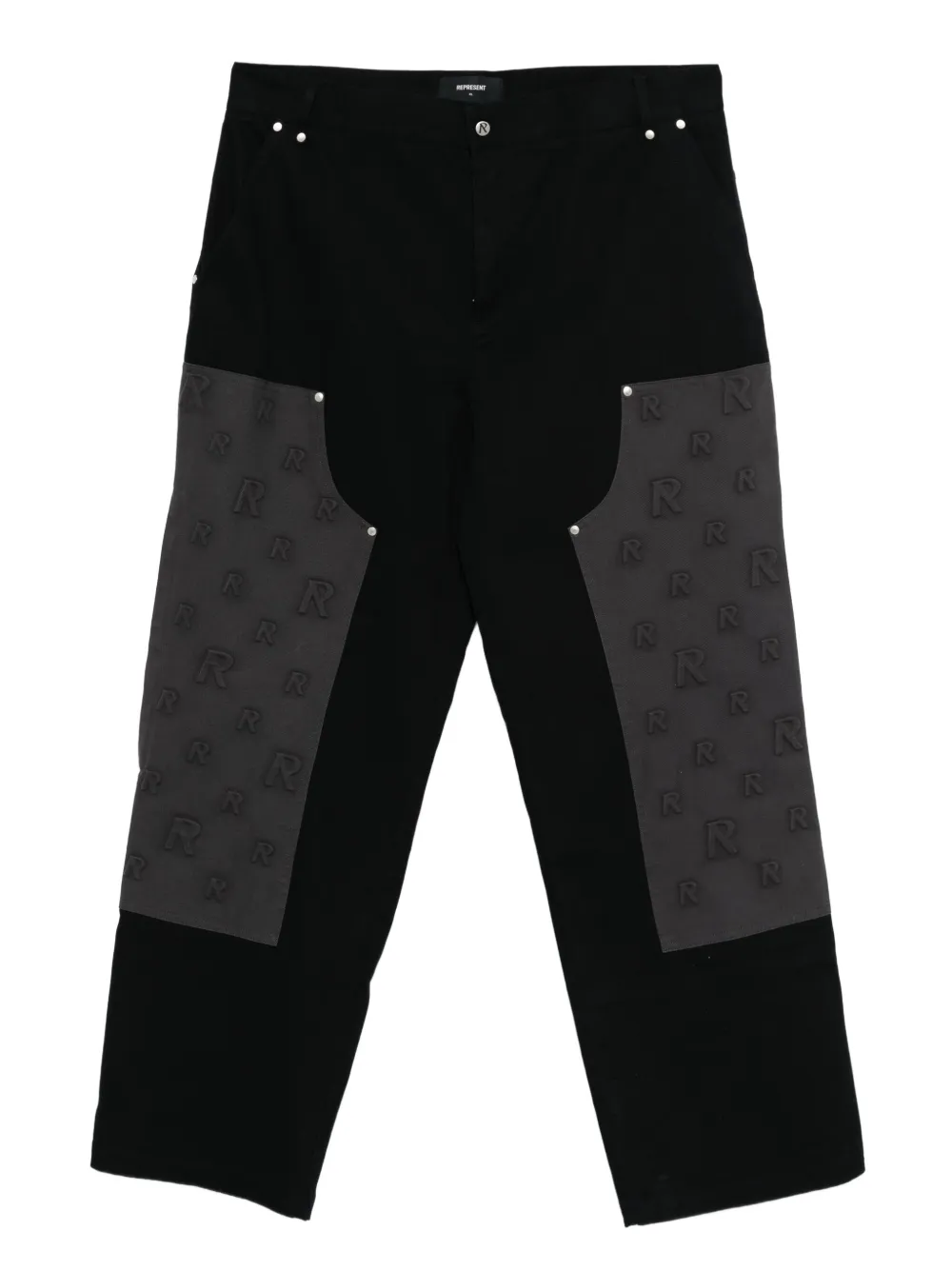 Represent Cargo broek met logo-reliëf Zwart