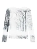 House of Sunny winter-tree print top - White