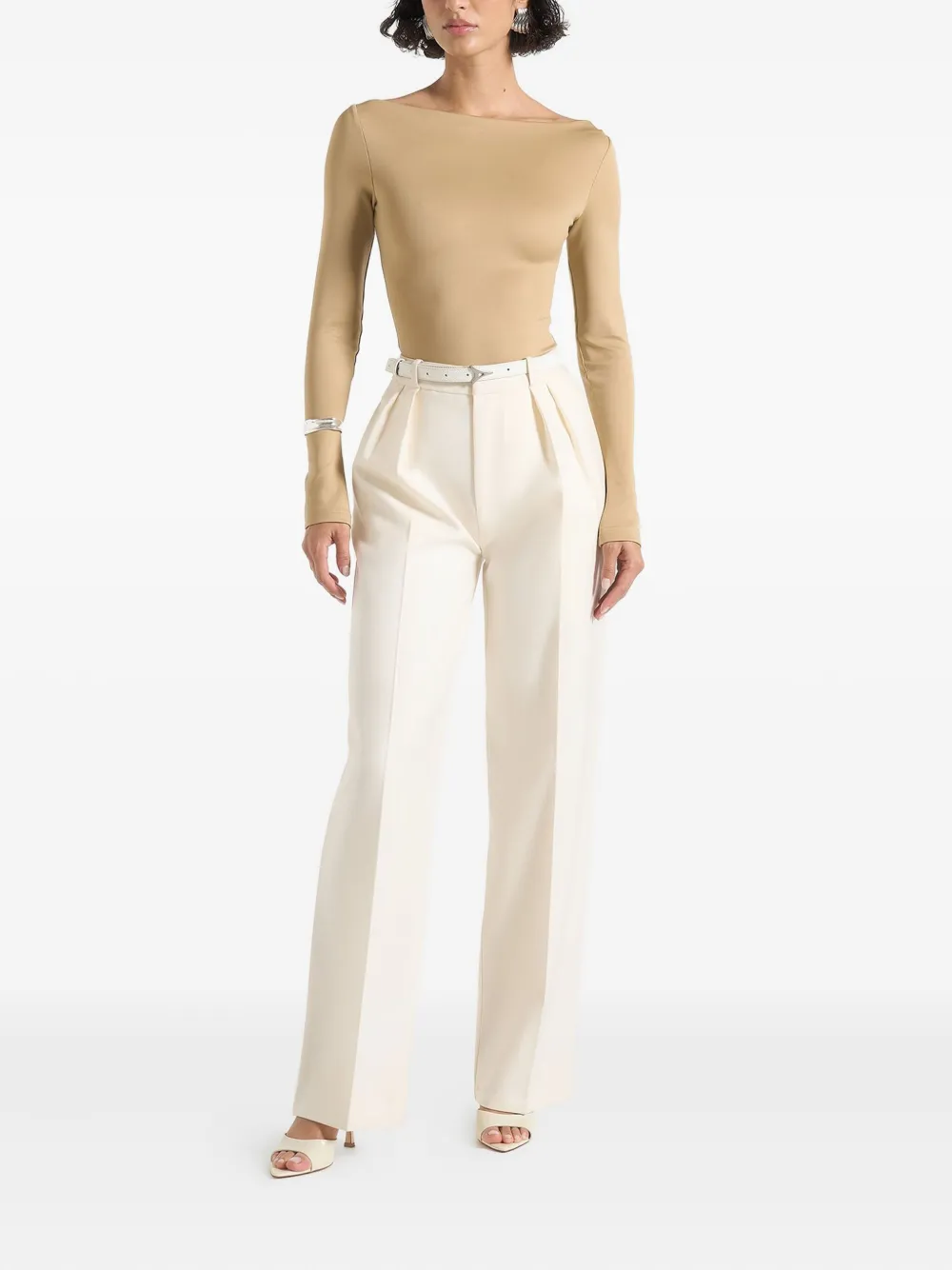 Manière De Voir Eva body met lange mouwen en boothals - Beige
