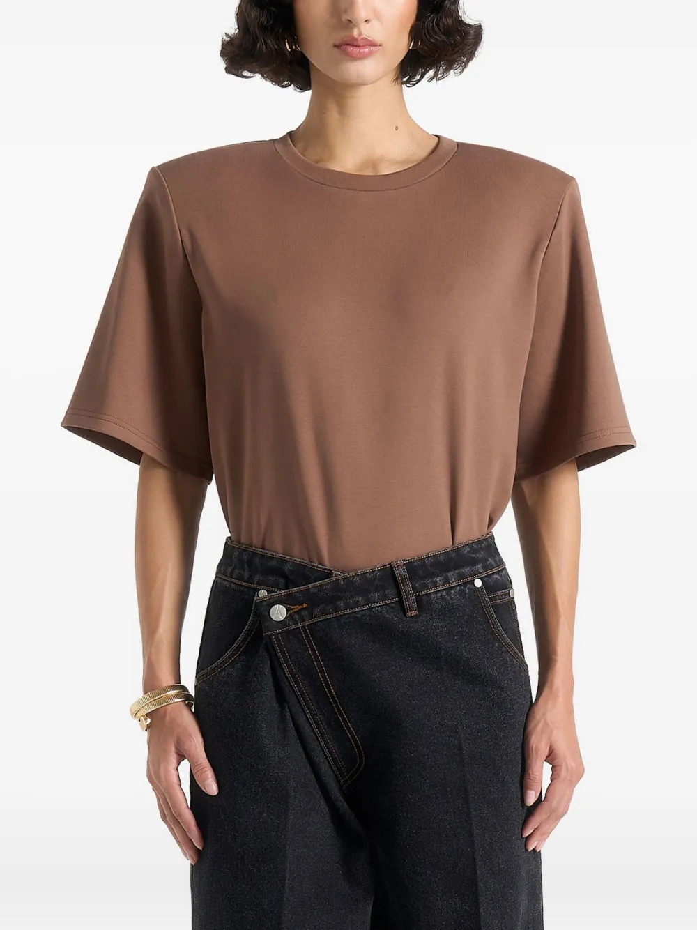 Manière De Voir Mila padded-shoulder bodysuit Bruin