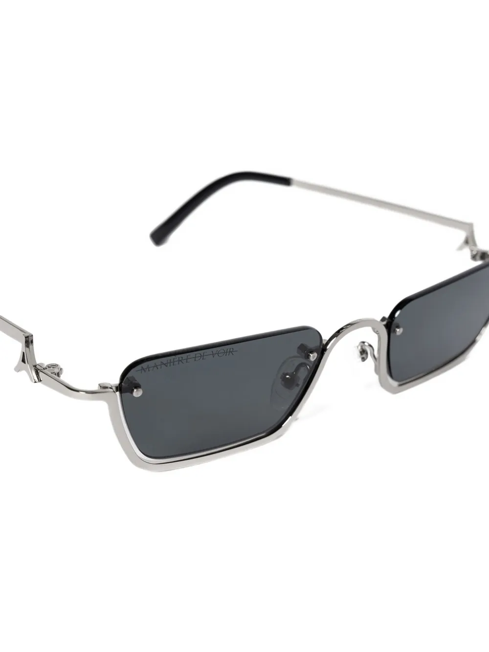 Manière De Voir Sacha zonnebril met rechthoekig montuur Zilver