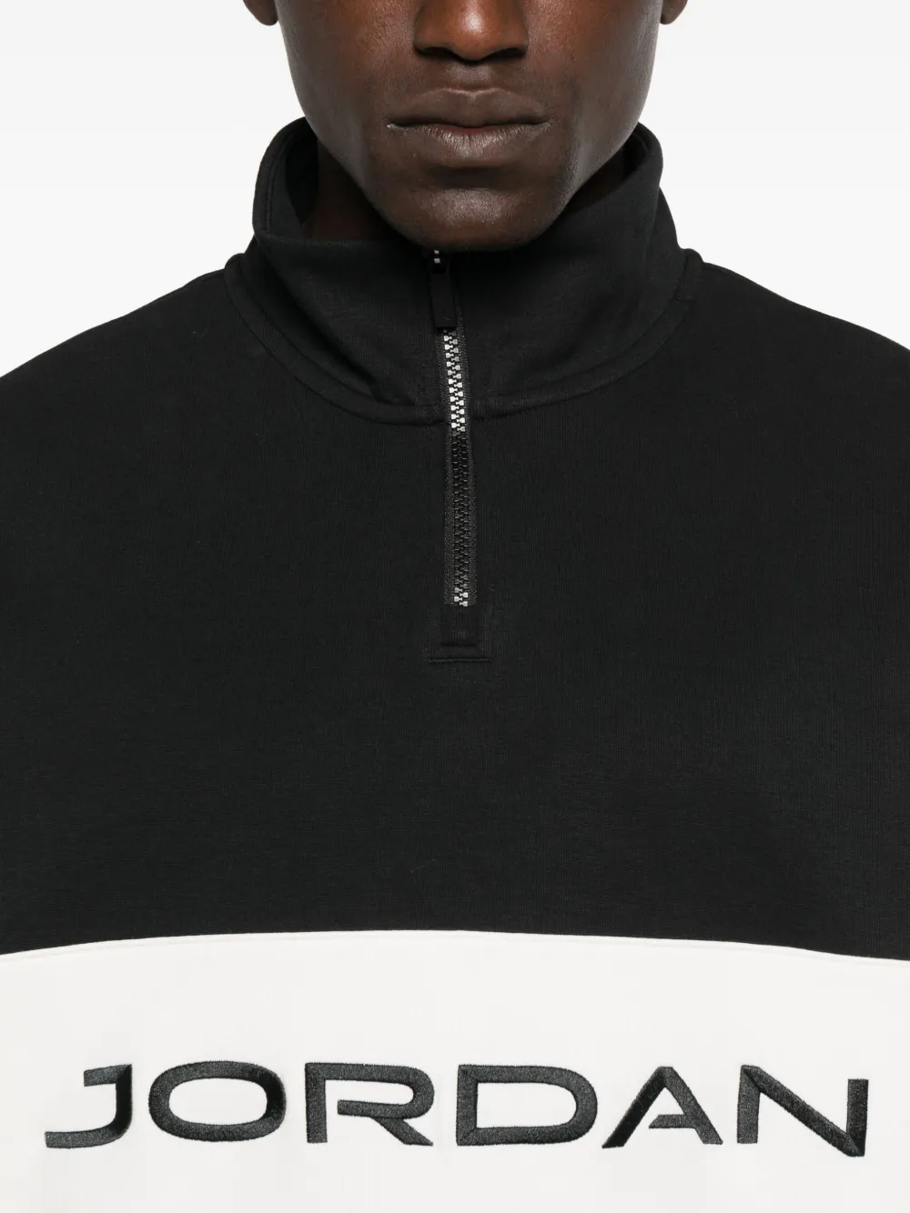 Nike Sweater met halve rits en vlakken Zwart