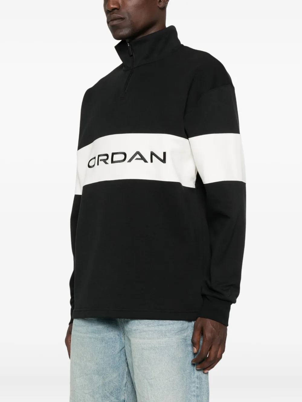 Nike Sweater met halve rits en vlakken Zwart