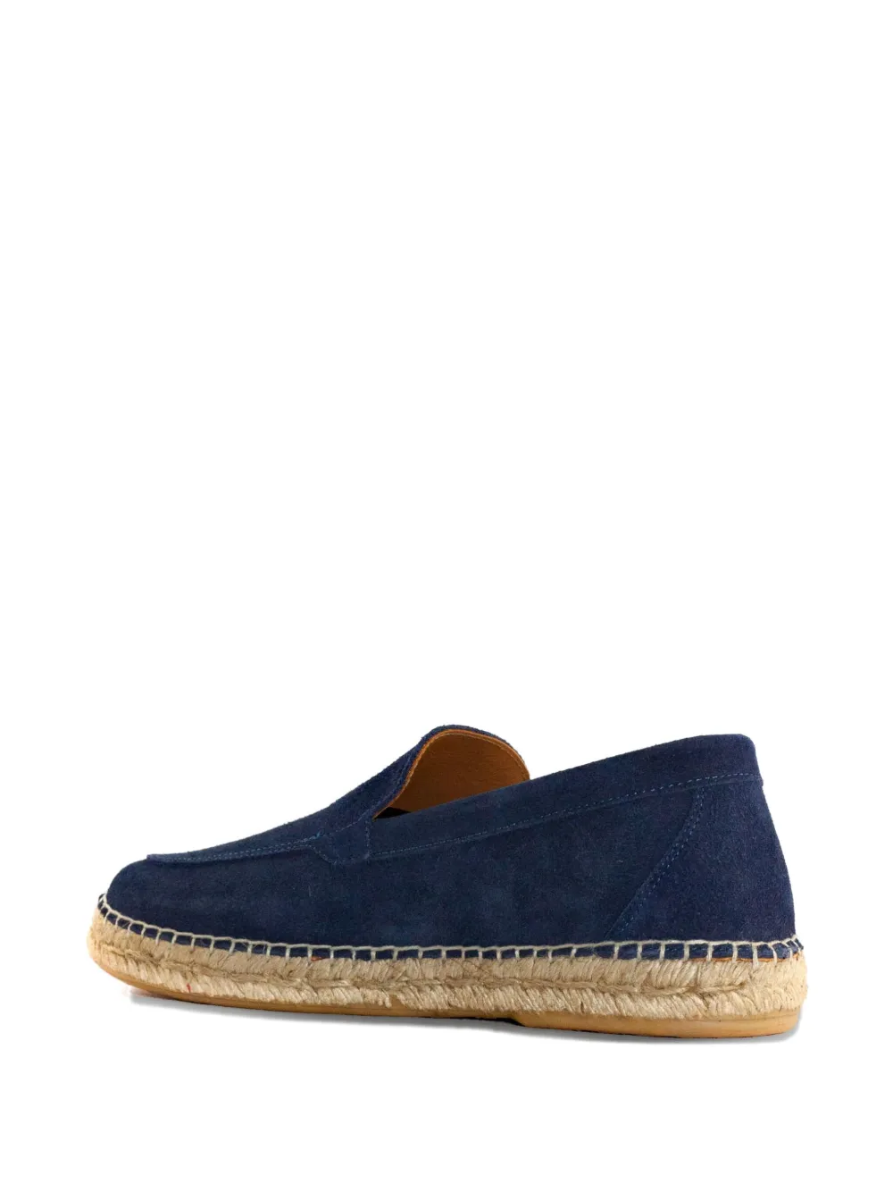 ABARCA suede raffia-trimmed loafers Blue