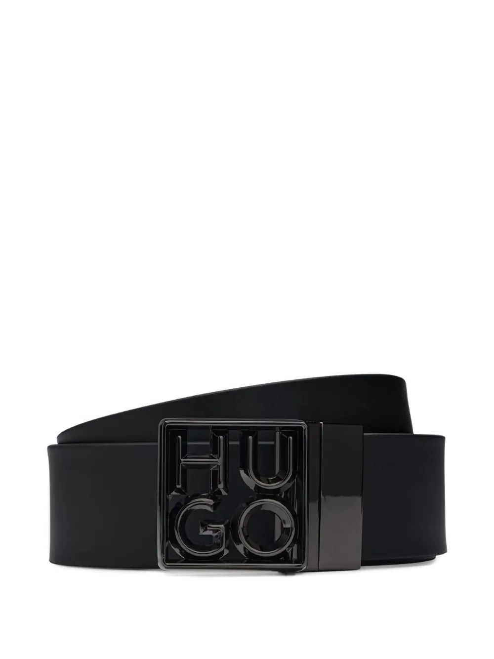 BOSS Leren riem Zwart