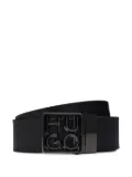BOSS logo-plaque reversible leather belt - Black