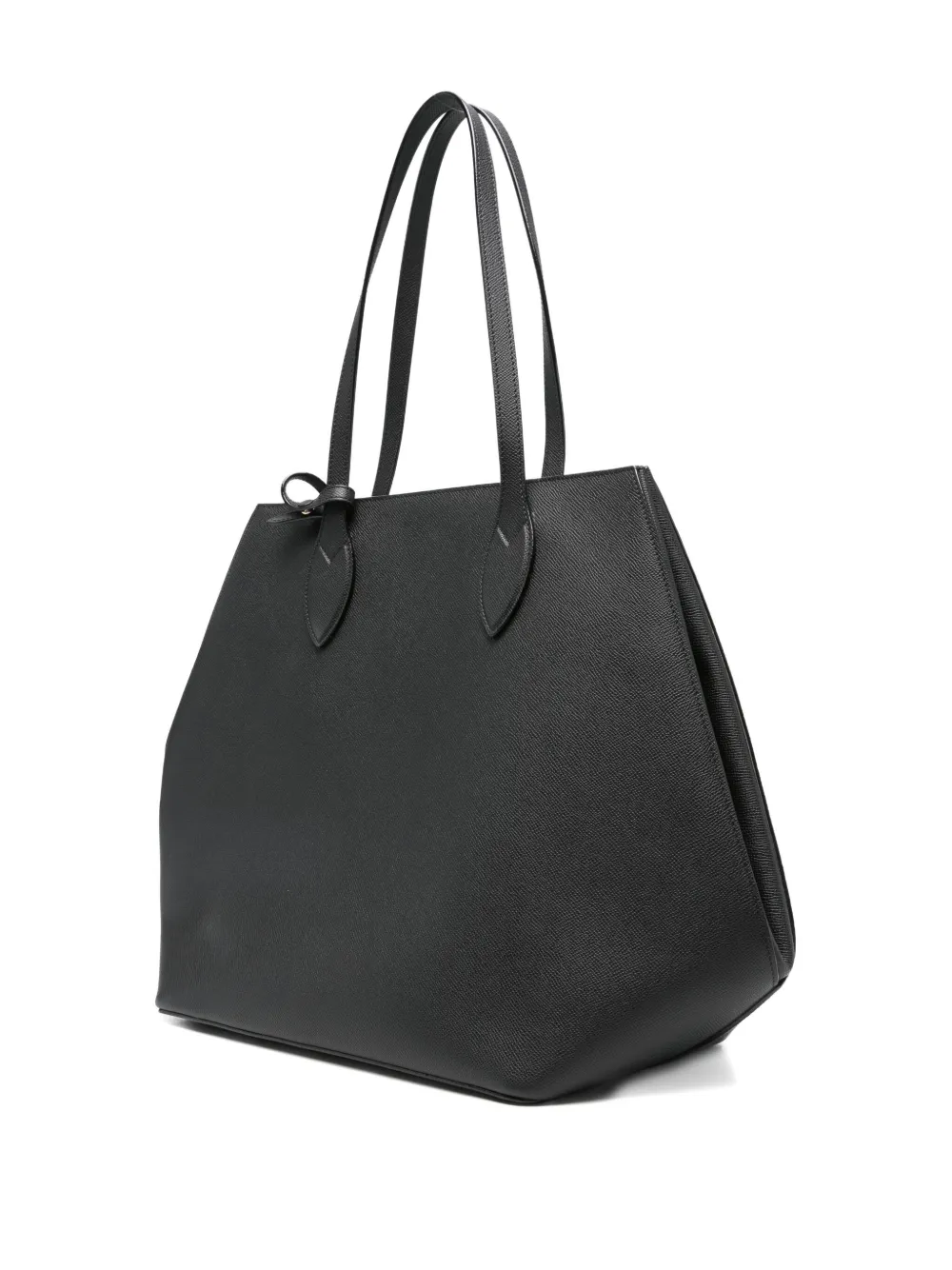 Valextra Large Vivi Leather Tote Bag In Black