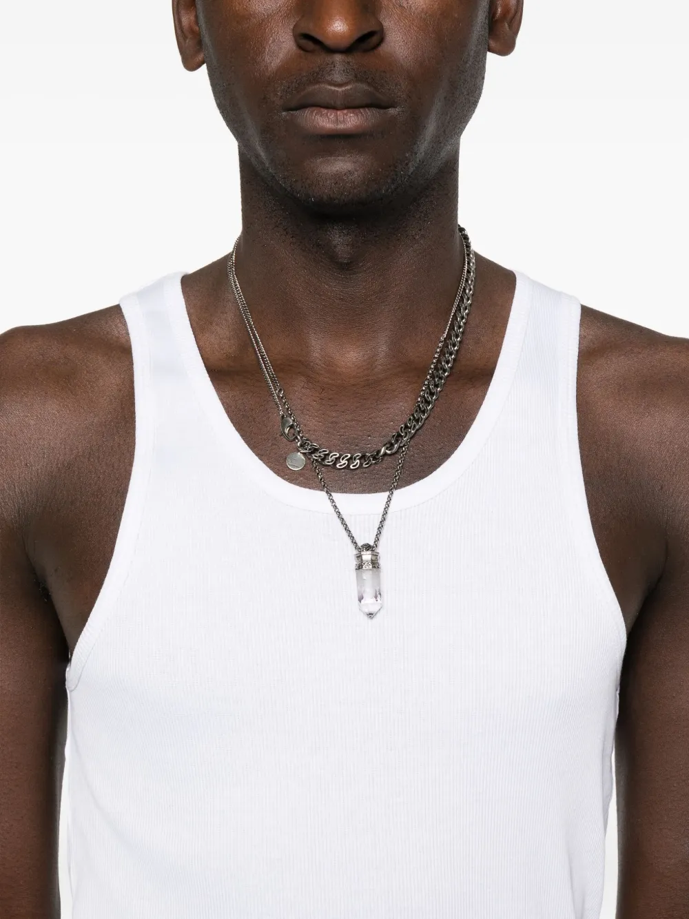 Second / Layer Ribbed-cotton Tank Top In White