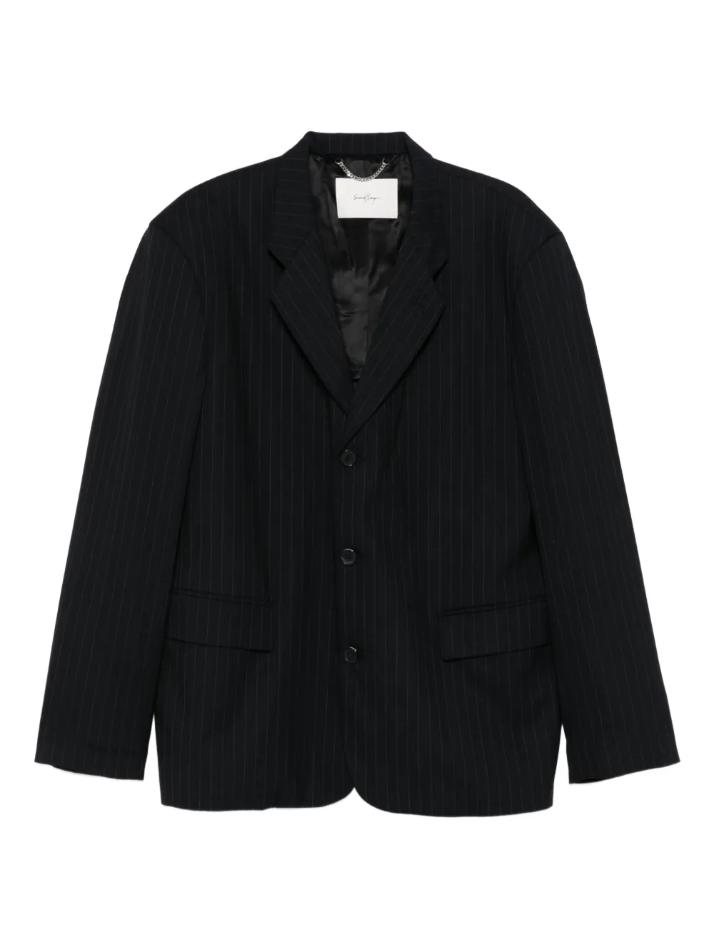 Second/Layer pinstripe three-button blazer | Grey | Image 1