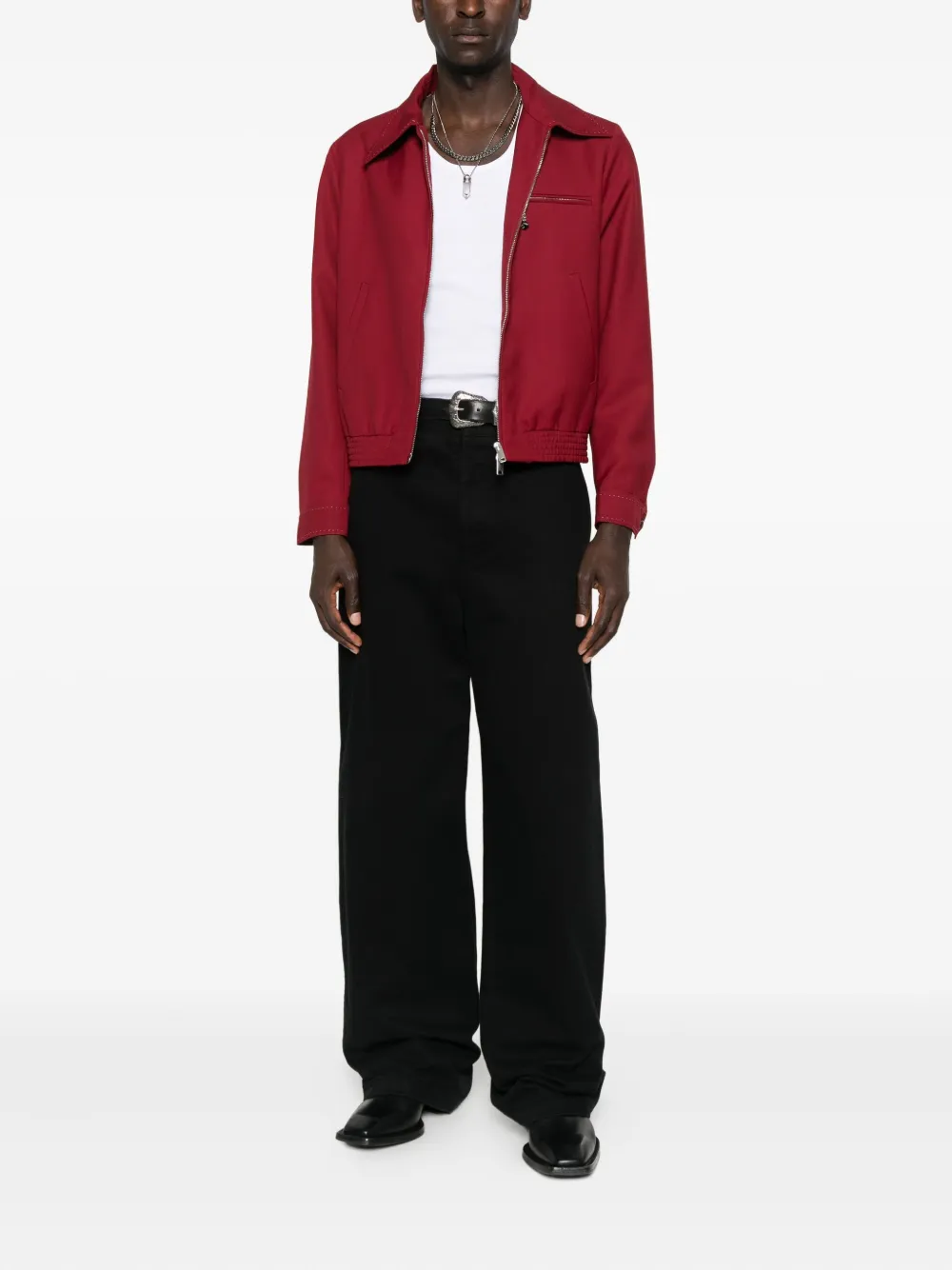 Second/Layer zip-fastening stitched-detail jacket | Shirt Jackets | Image 2