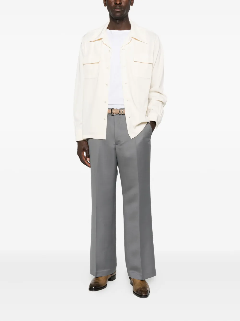 Second/Layer pleated wool trousers - Grijs
