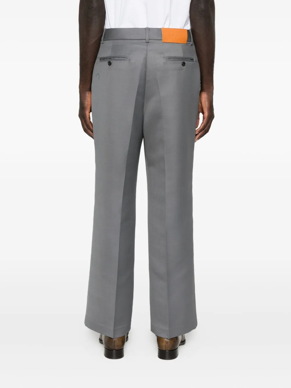 Second / Layer Pleated Wool Trousers In Gray