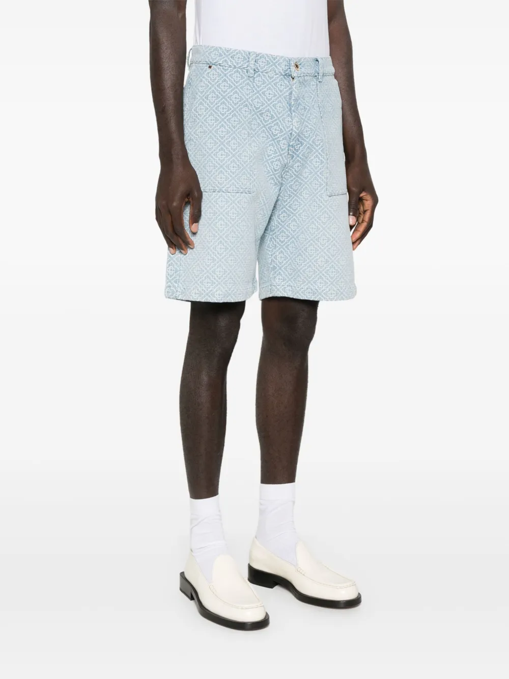 Casablanca Shorts met monogram patroon BLUE