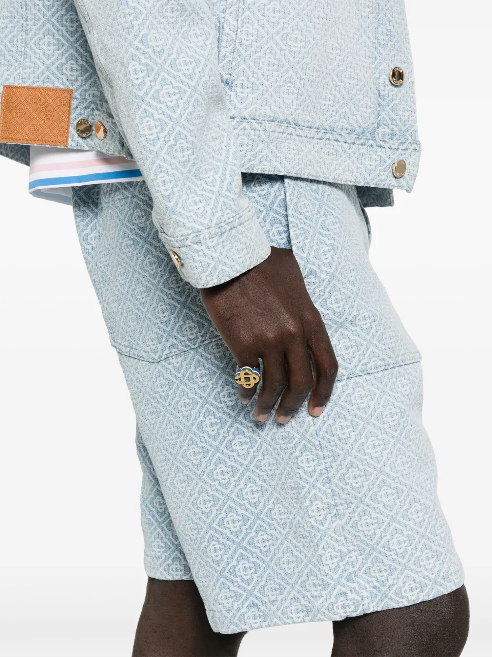 Casablanca Shorts met monogram patroon BLUE