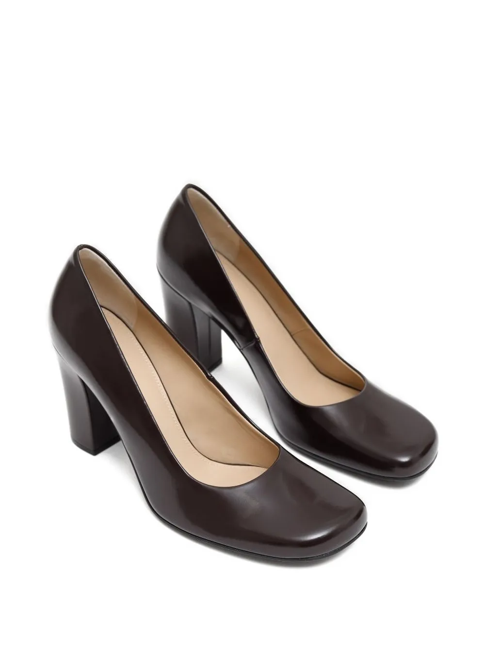The Row Penelope Leather Pumps In Brown