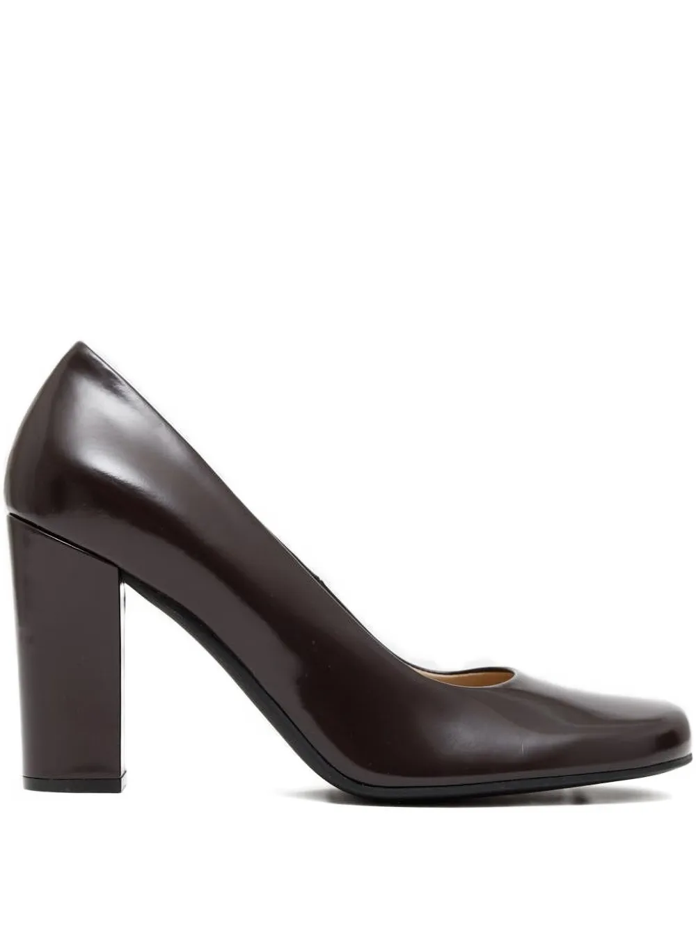 The Row Penelope Leather Pumps In Brown