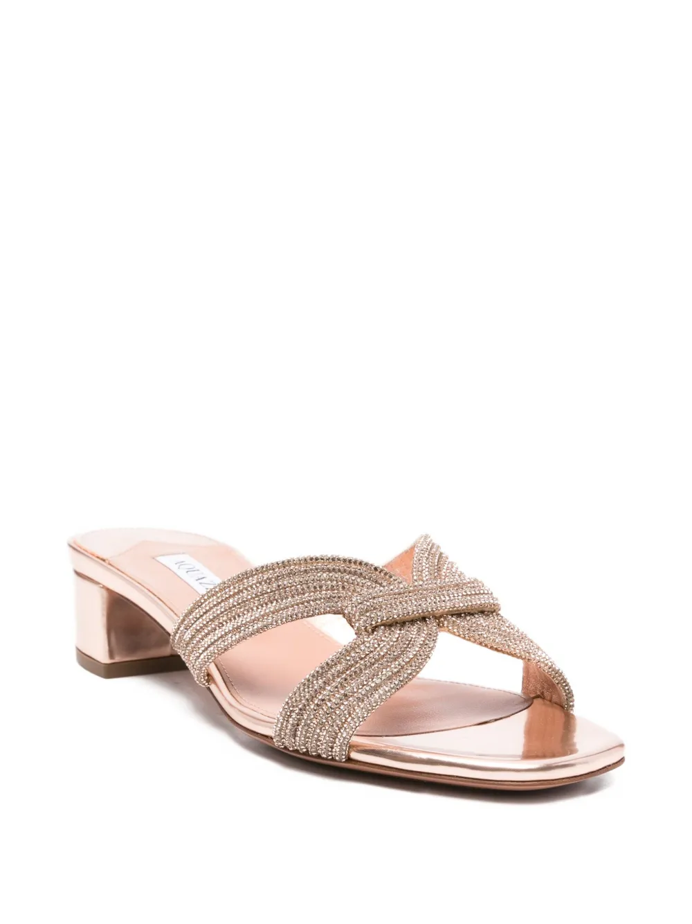 Aquazzura 40mm embellished low-heel sandals Pink