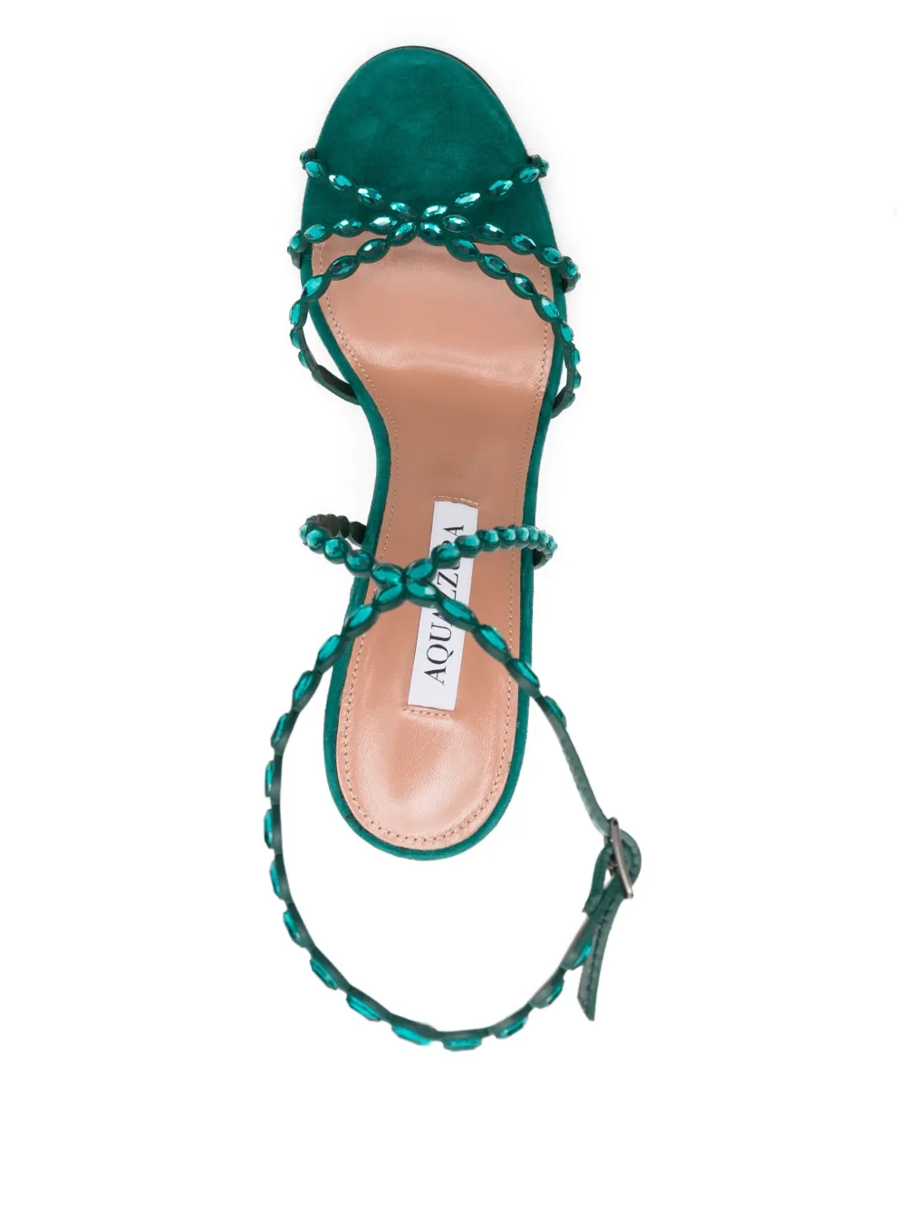 Aquazzura 110mm crystal-embellished slingback sandals Green