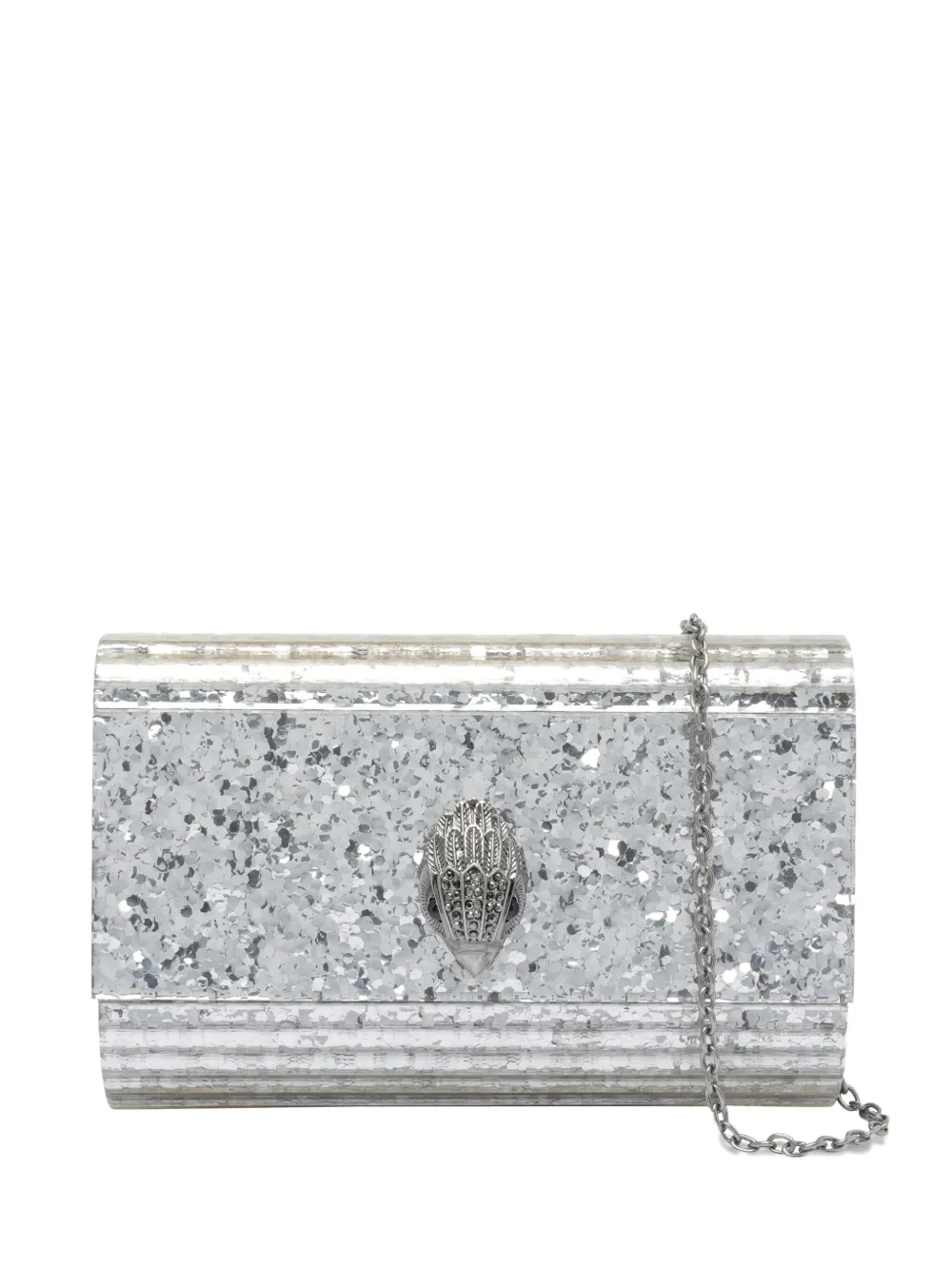 Kurt Geiger Eagle-detail Glitter Mini Bag In Gray