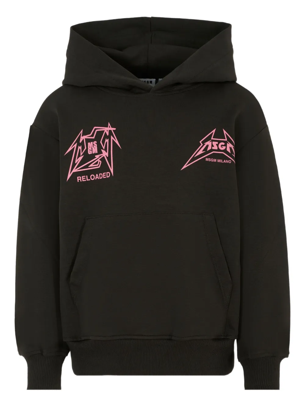 MSGM Kids Hoodie met print Zwart