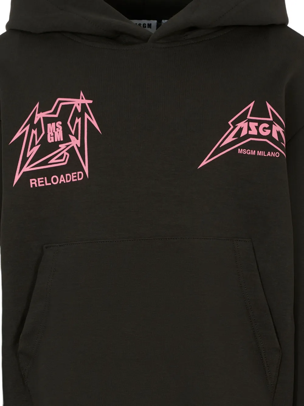 MSGM Kids Hoodie met print Zwart