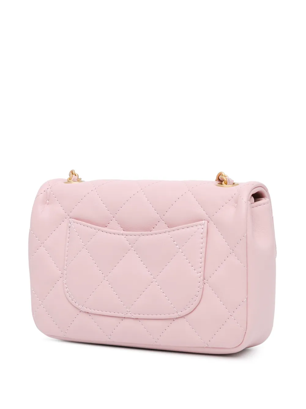 Pre-owned Chanel 2021-2024 Mini Quilted Lambskin Heart Charms Flap Crossbody Bag