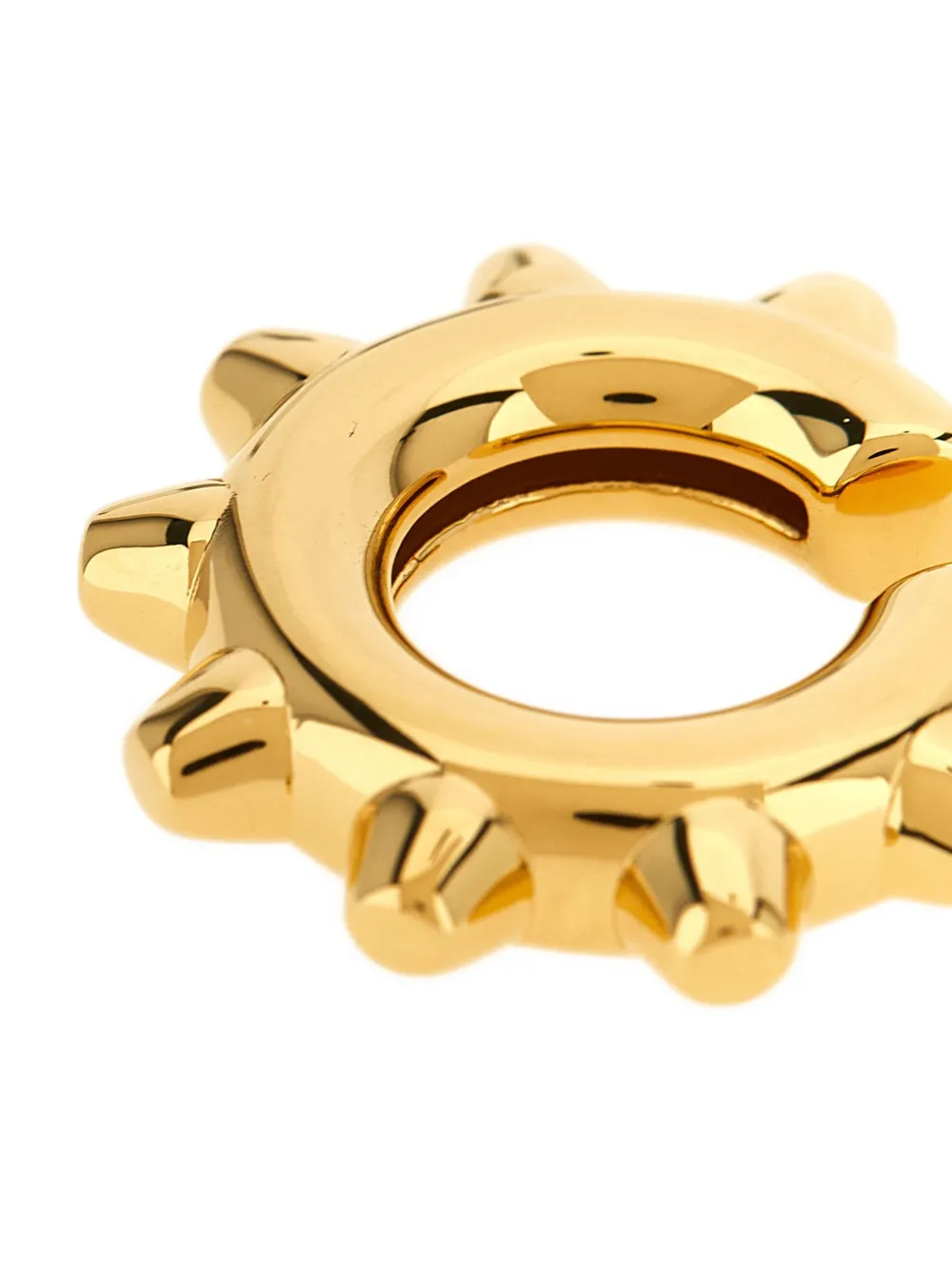 Jil Sander Earrings Open Hoop Studded Detailing Polished Finish In Gold