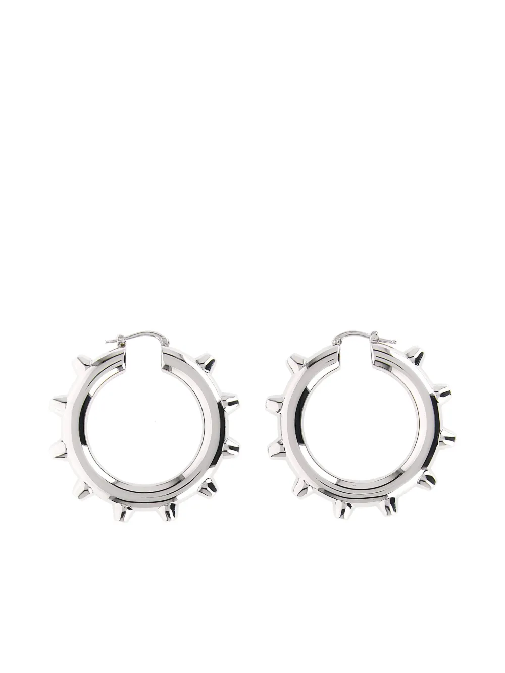 Jil Sander Studded Hoop Earrings Featuring Detailing In Metallic