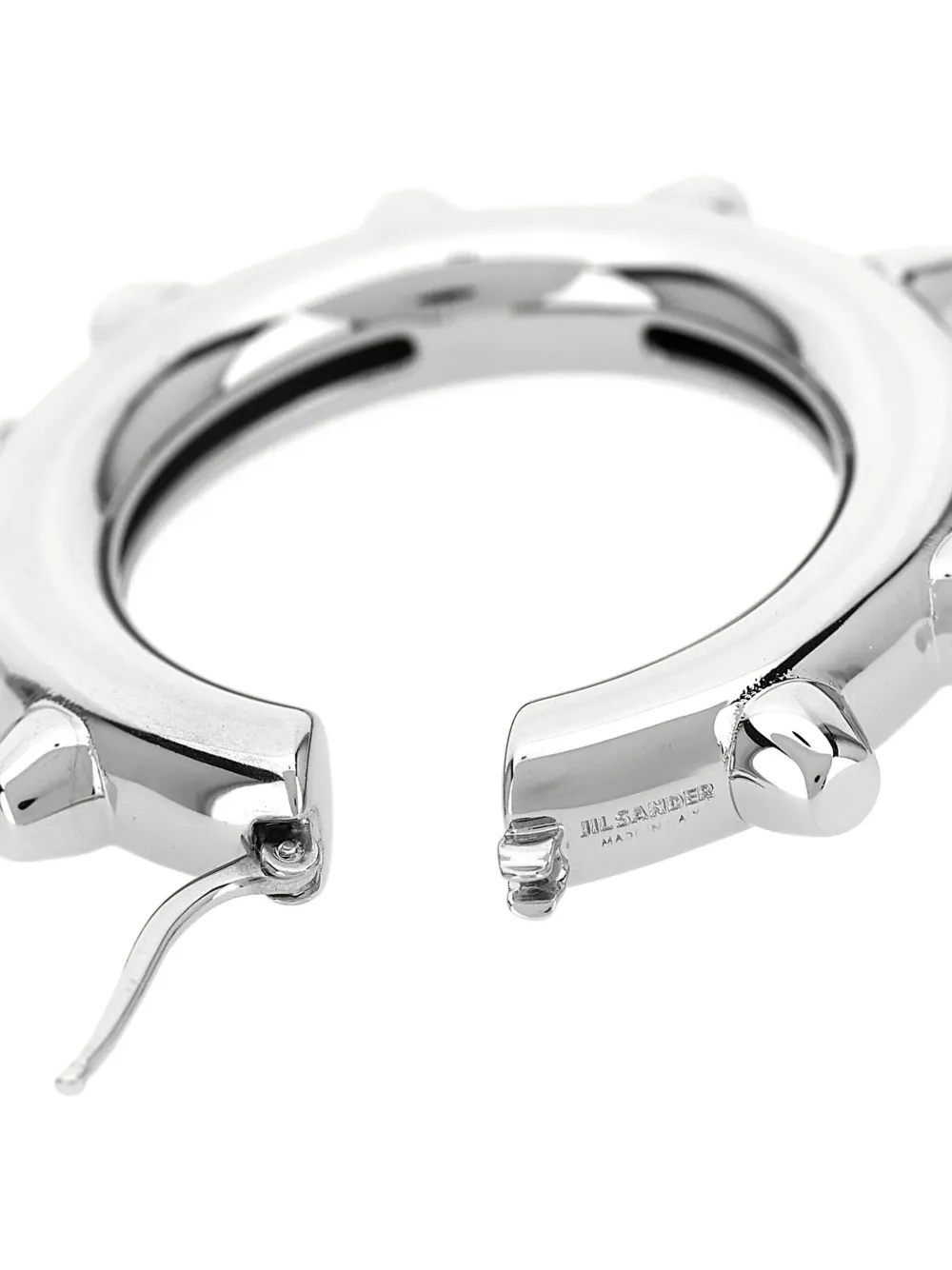 Jil Sander Studded Hoop Earrings Featuring Detailing In Metallic
