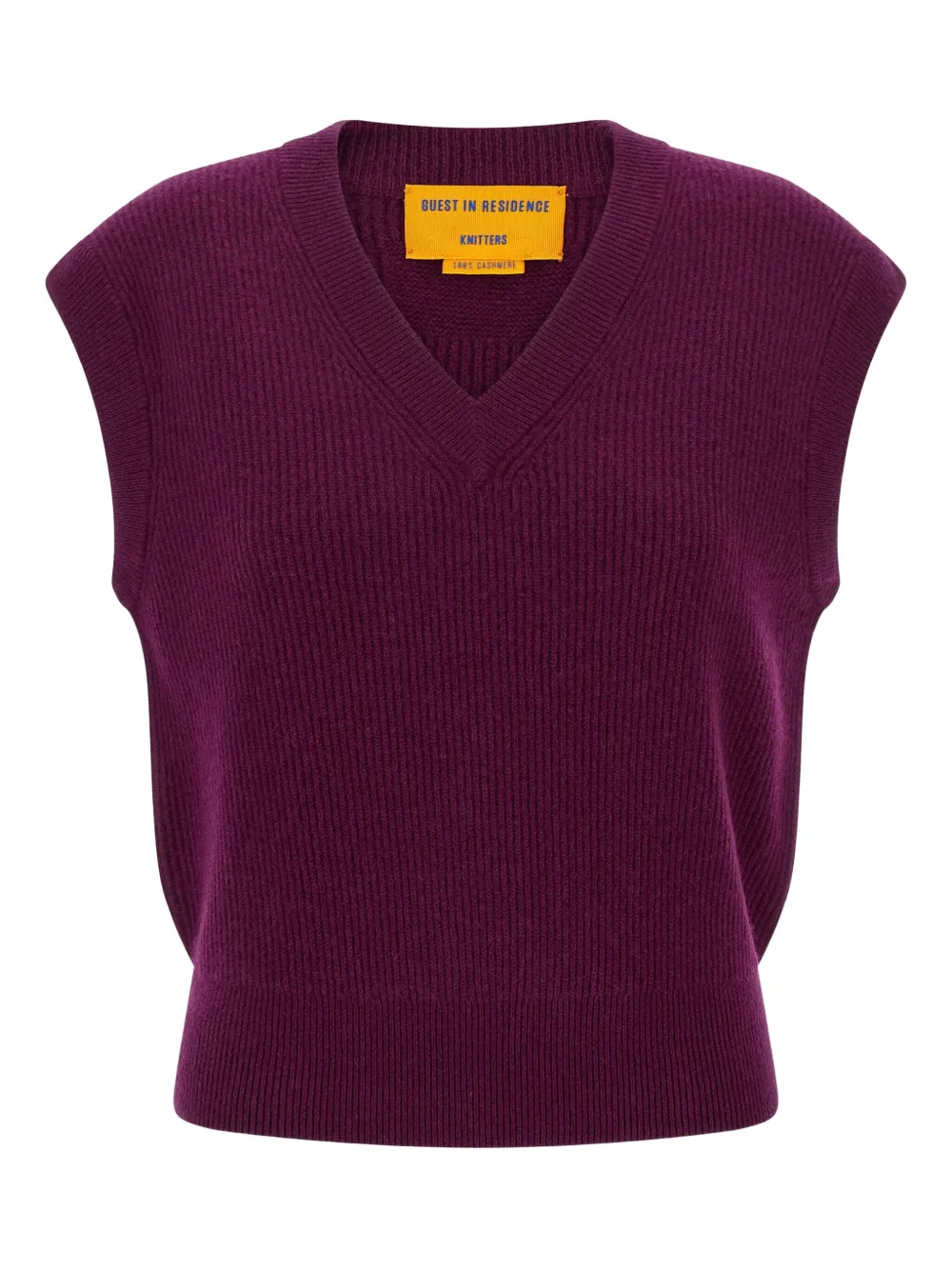 Guest In Residence ribbed V-neck vest - レッド Guest In Residence ribbed V-neck vest - レッド